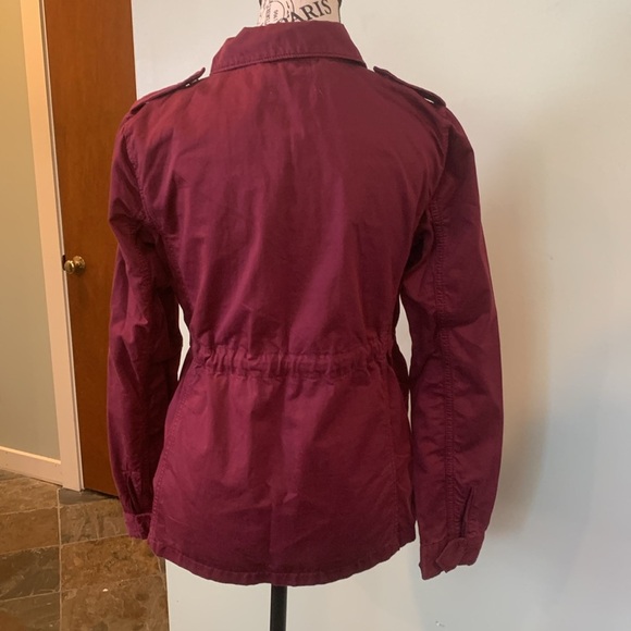 LOFT Maroon Utility Cotton Lightweight Jacket Women’s XS Extra Small - Picture 4 of 8